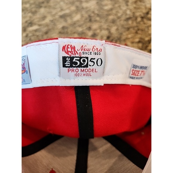 Texas Rangers 100% Wool Hat Size 7 5/8 Fitted Red Diamond New Era Pro 5950 USA - Picture 3 of 6